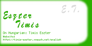 eszter timis business card